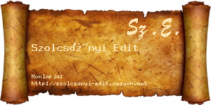 Szolcsányi Edit névjegykártya